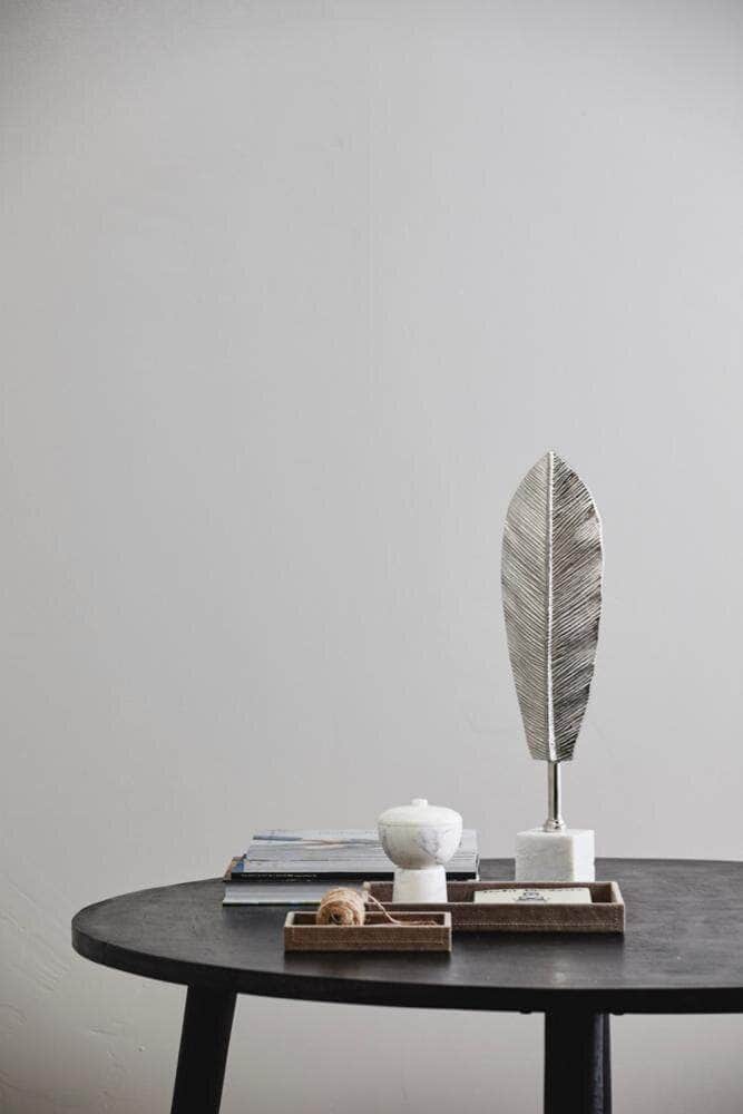 Nordal MAUI deco leave stand, silver finish