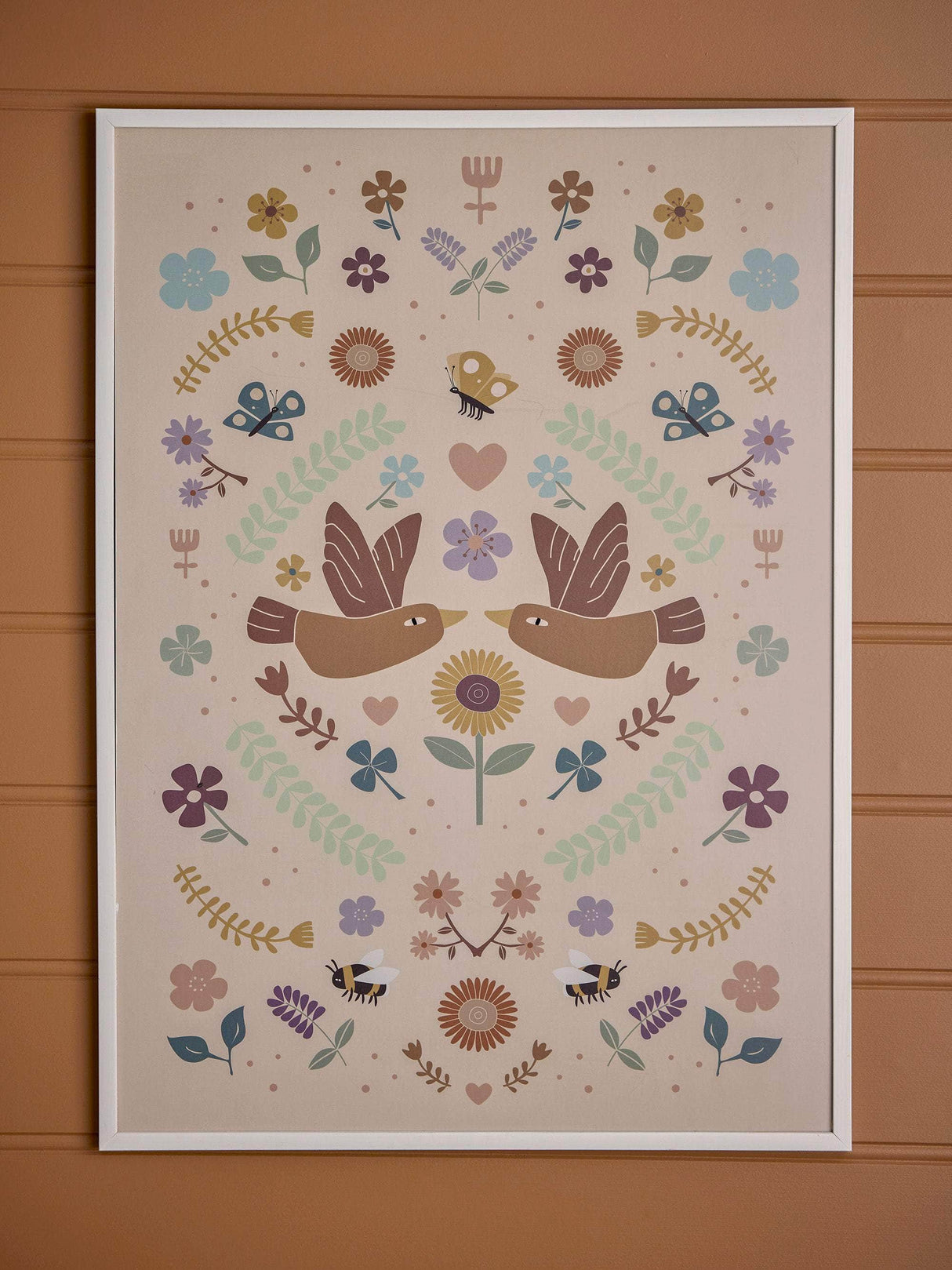 Bloomingville MINI Bryn Illustration med ramme, Hvid, Fyr
