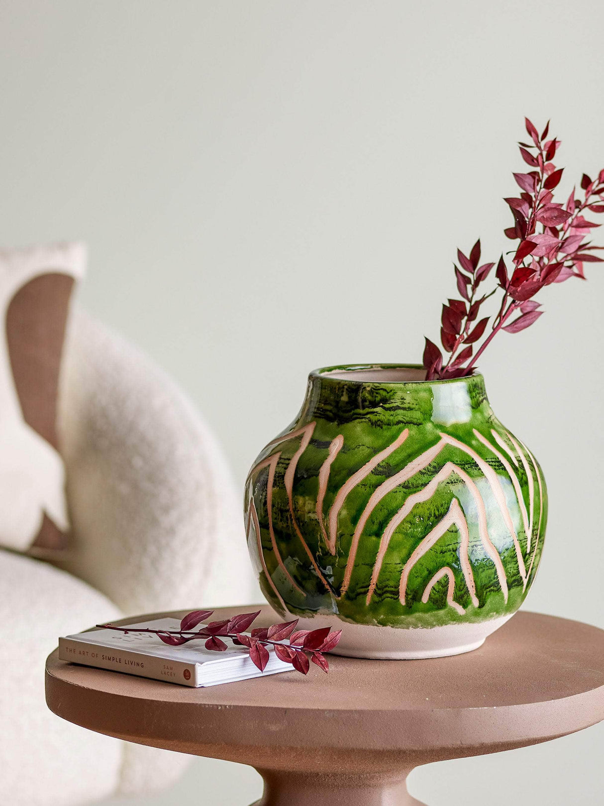 Creative Collection Eliya Vase, Grøn, Stentøj