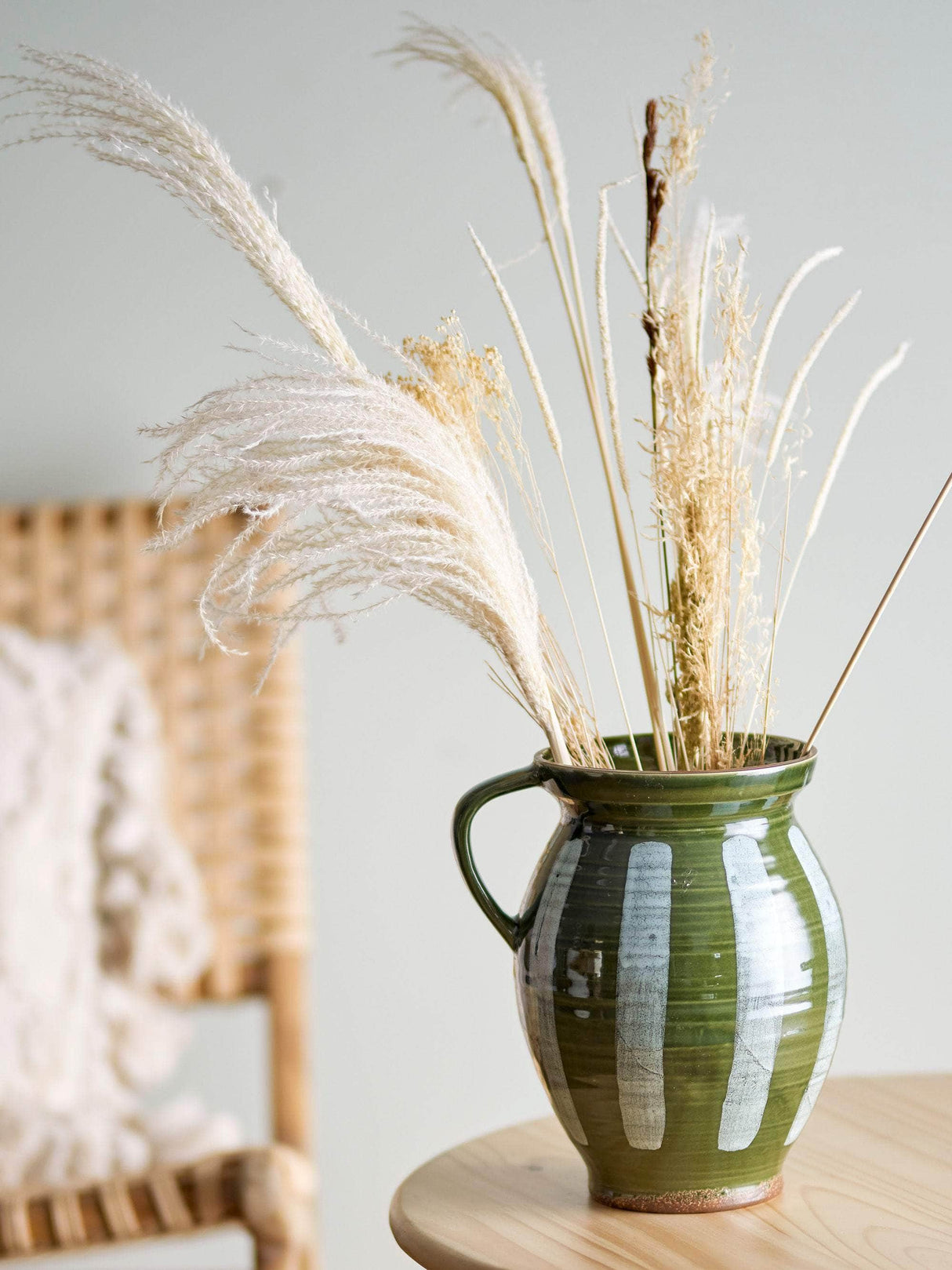 Bloomingville Frigg Vase, Grøn, Stentøj
