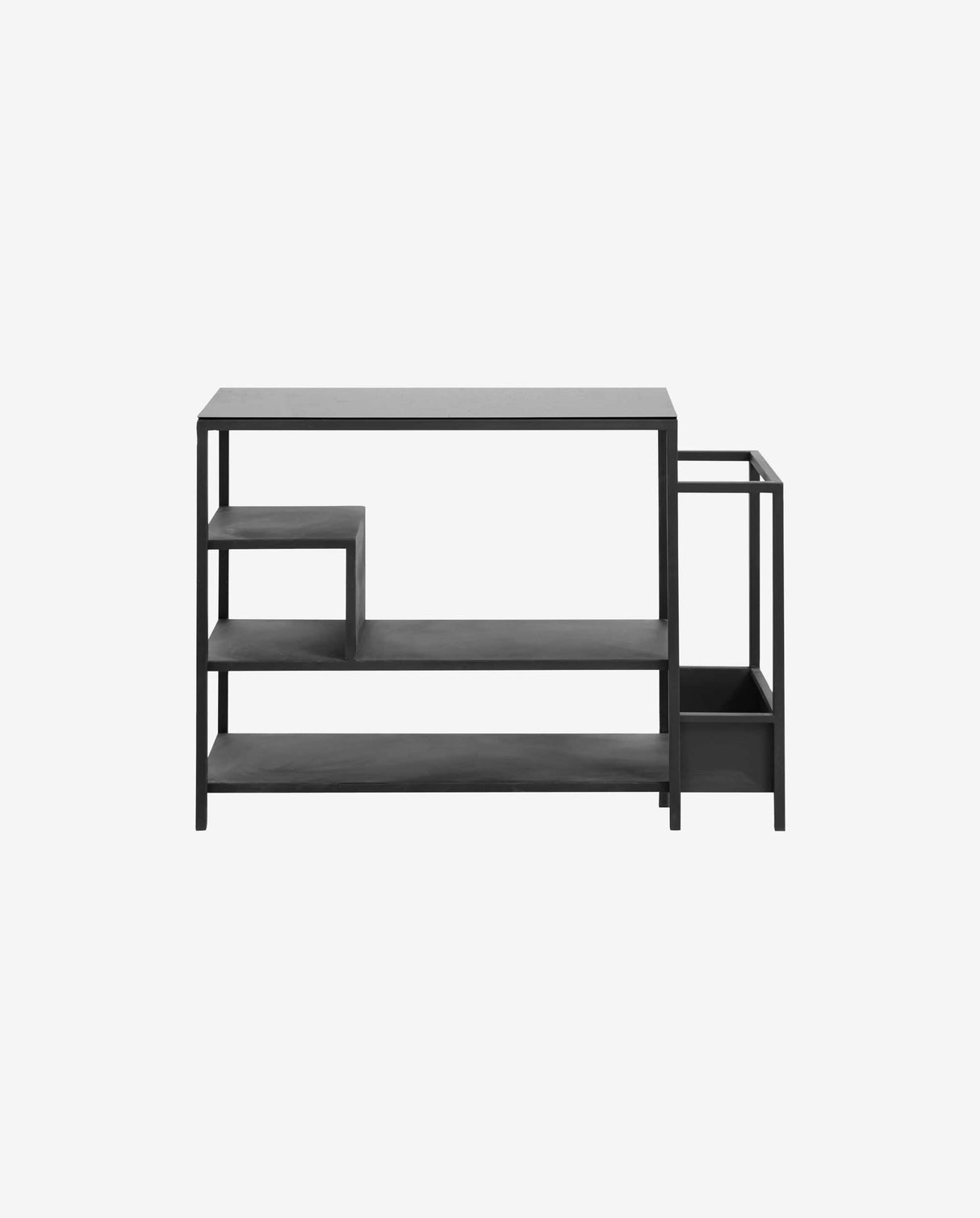 Nordal Iron shoe rack with black shelf