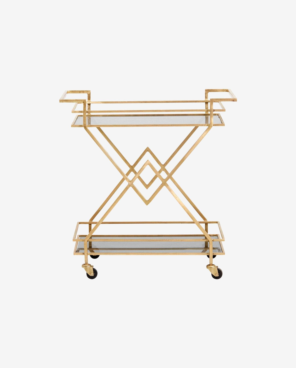 Nordal TROLLEY, golden w/black glass