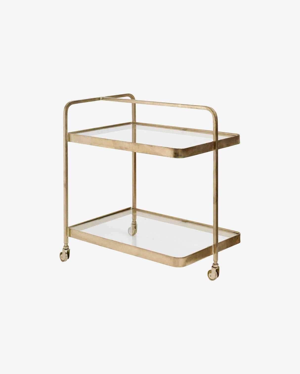 Nordal TROLLEY, golden w/glass, 3 wheels