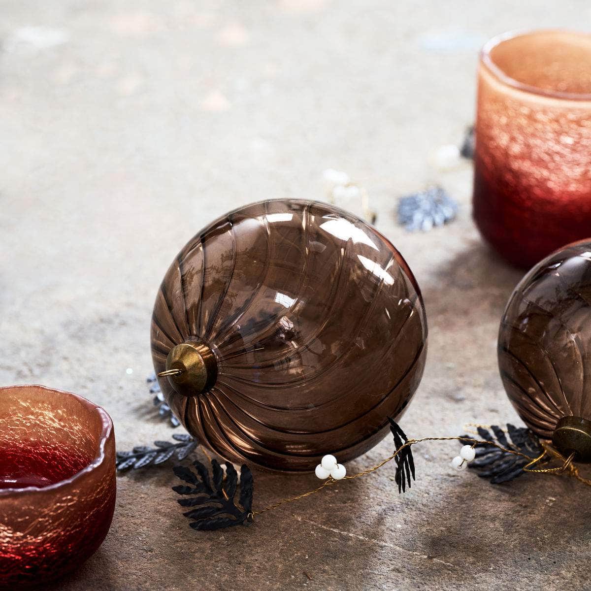 House Doctor Julepynt, Fluted, Amber