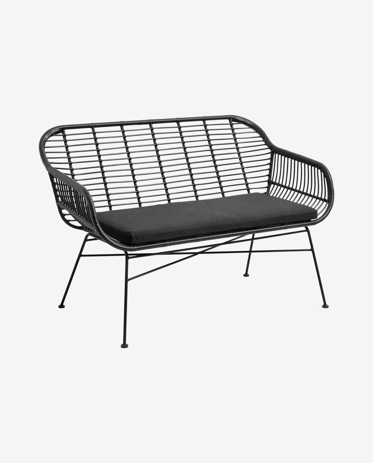Nordal Garden bench w. cushion, black