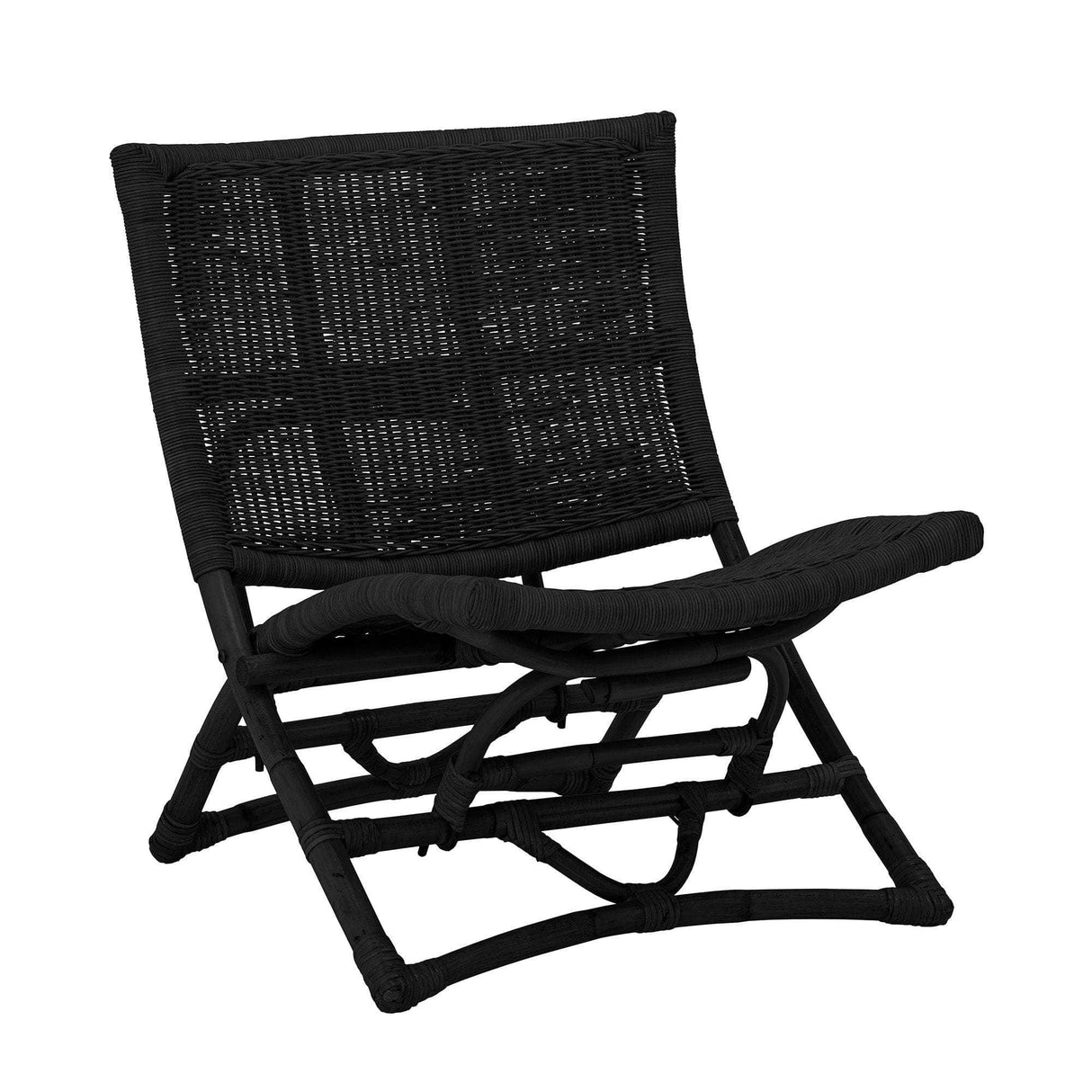 Bloomingville Baz Lounge Stol, Sort, Rattan