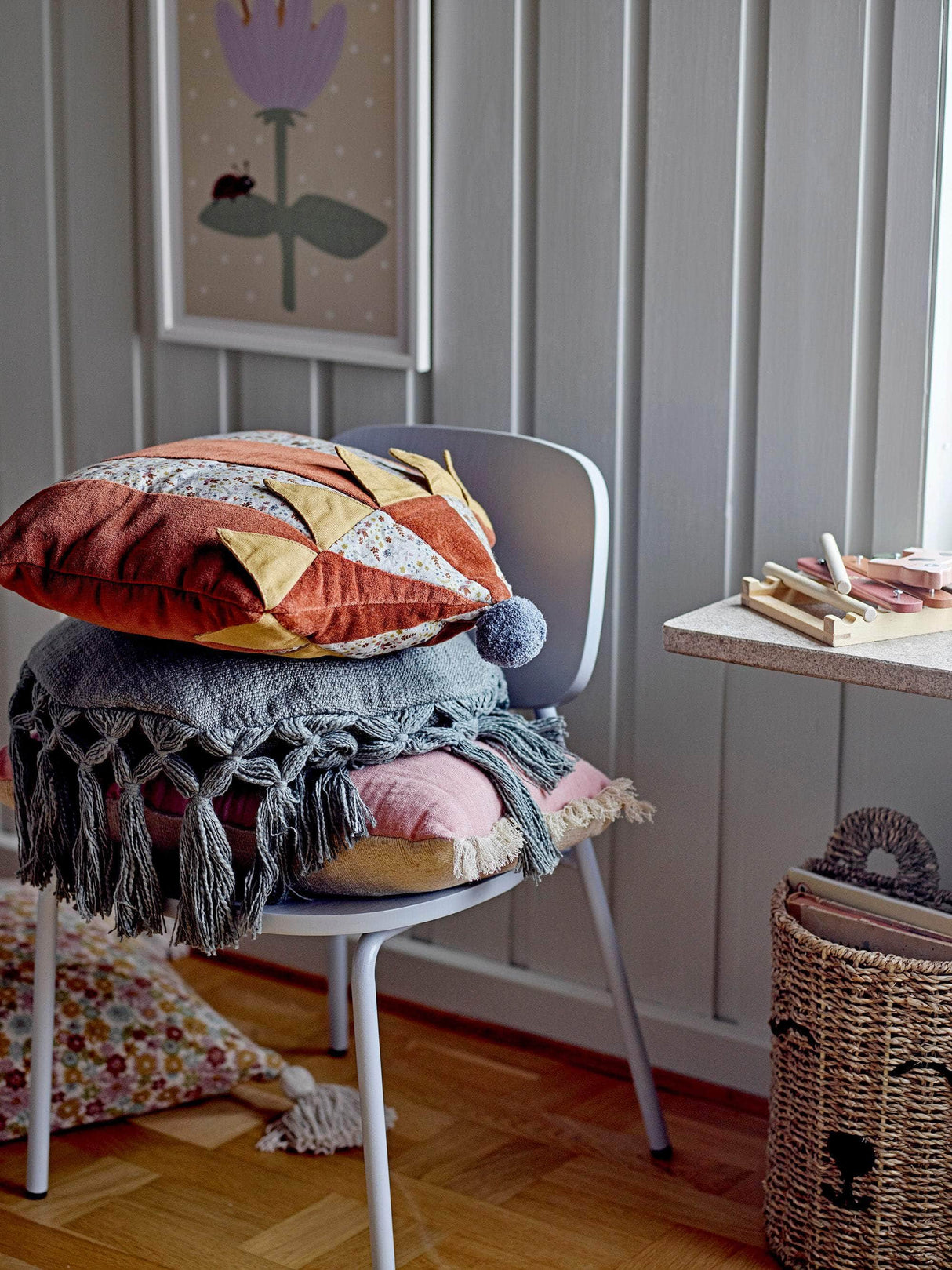 Bloomingville MINI Raffe Pude, Orange, Bomuld