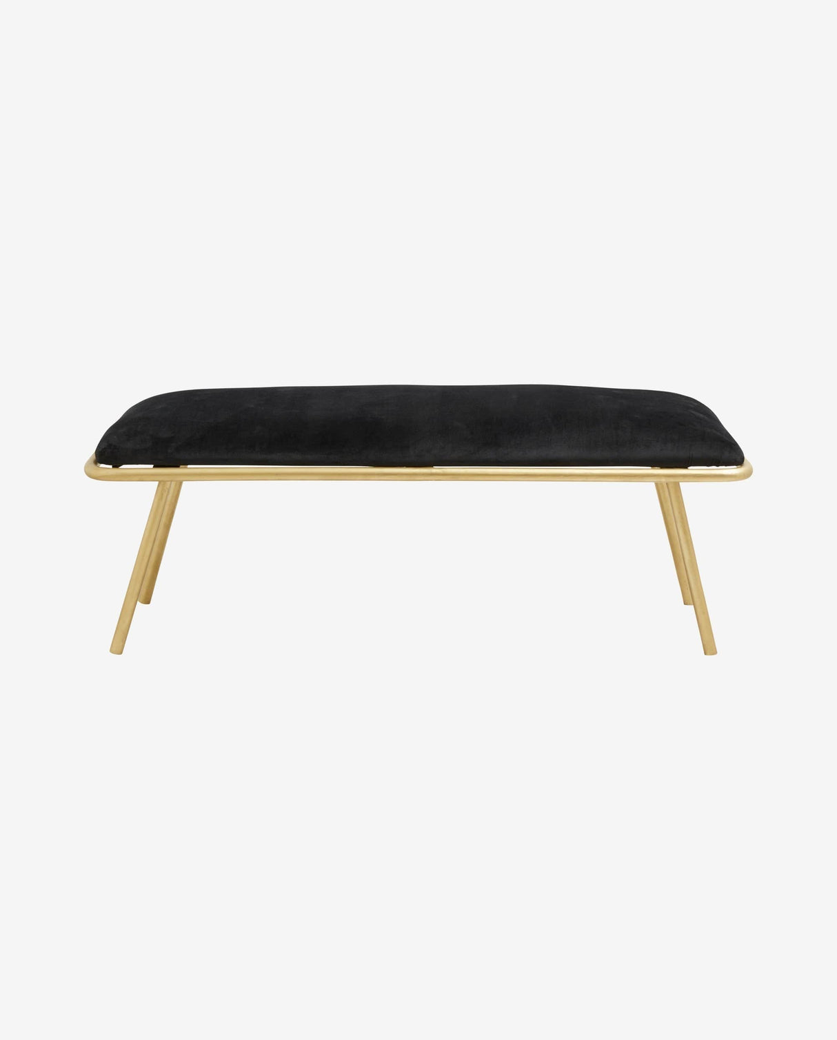 Nordal WARM black bench, golden legs, iron