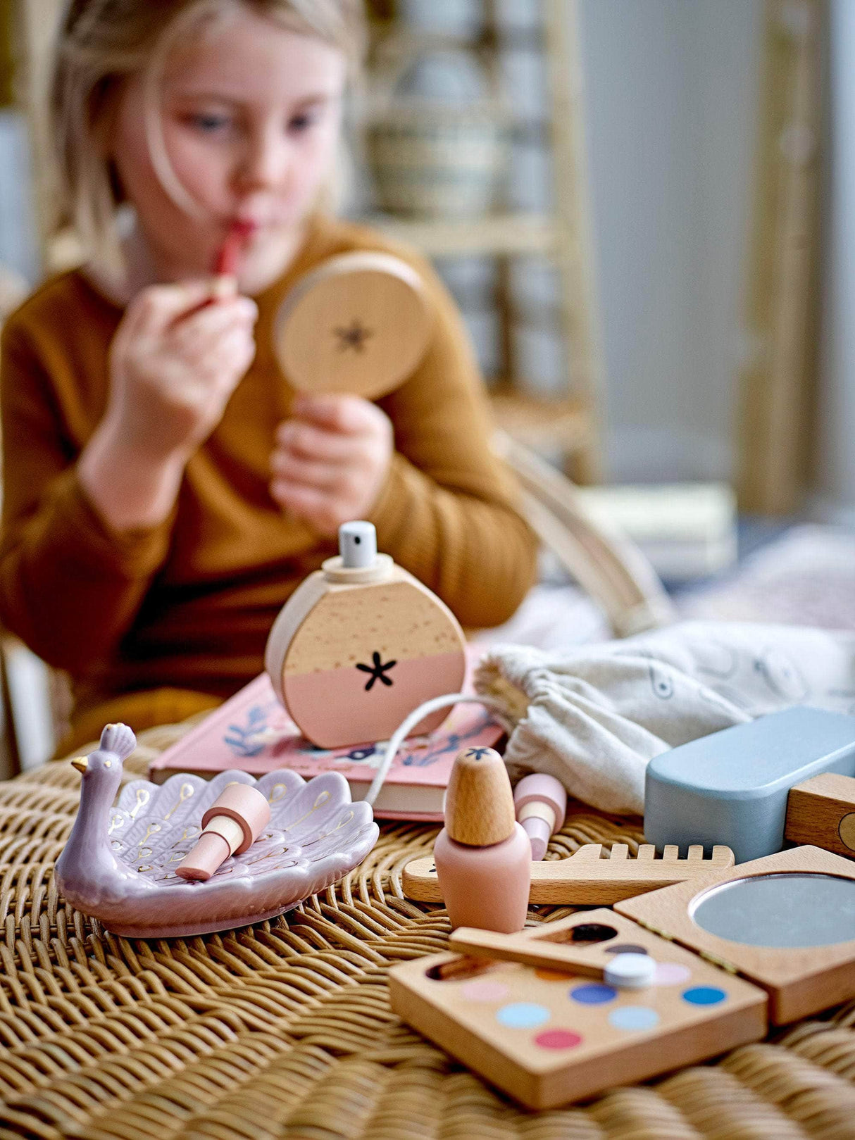 Bloomingville MINI Daisy Toy Make-up set, Rosa, Bøg