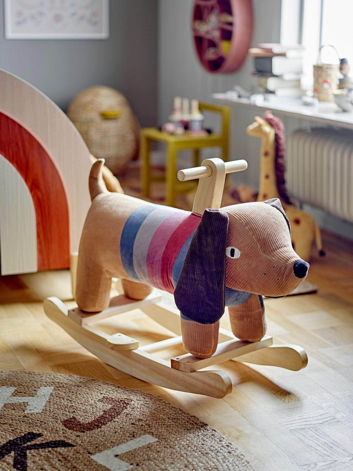 Bloomingville MINI Charlie Rocking Toy, Dog, Brun, Polyester