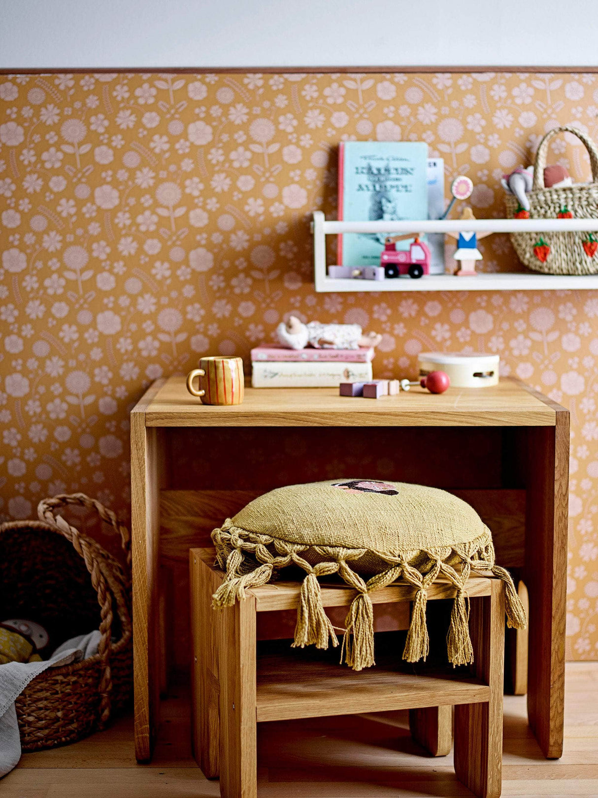 Bloomingville MINI Bas Taburet, Brun, Eg