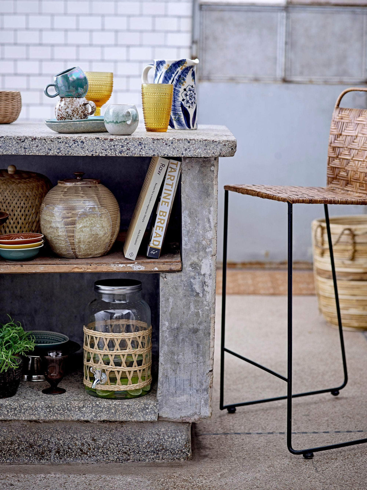 Bloomingville Anuuk Vase, Blå, Stentøj