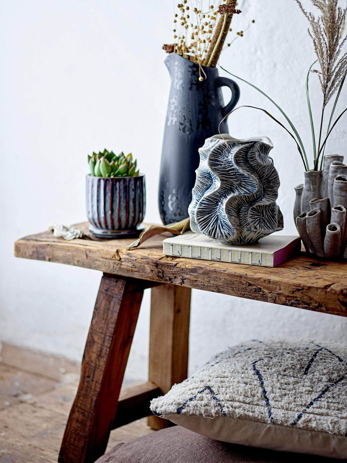 Creative Collection Fatou Pude, Blå, Bomuld