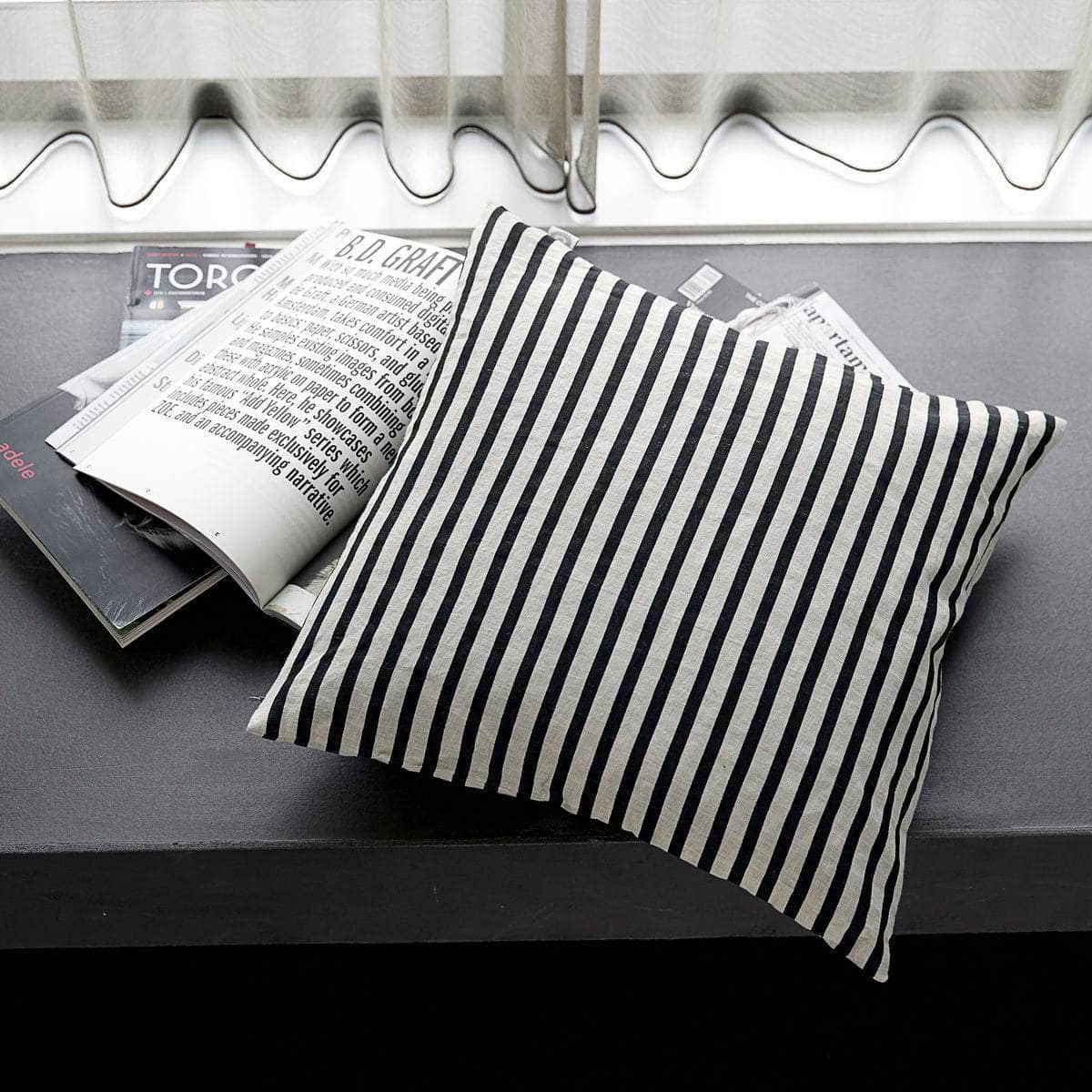 House Doctor Pudebetræk, Stripe, Sort/Grå