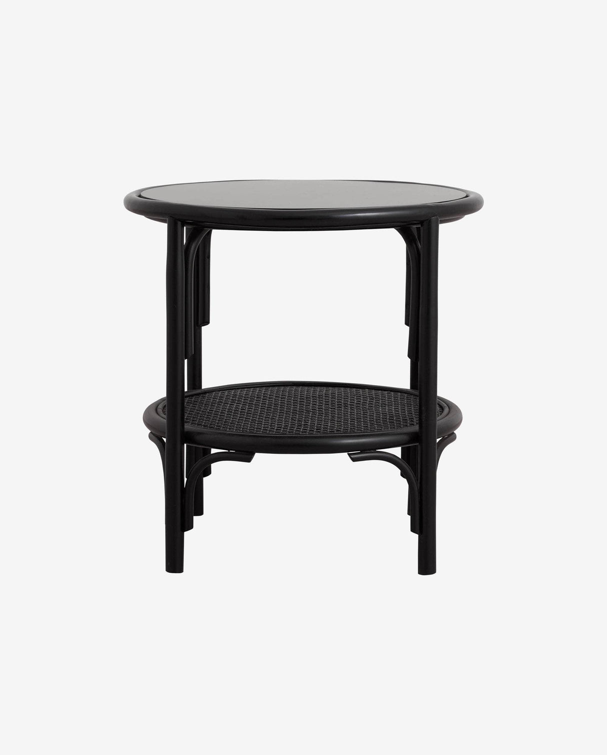 Nordal KASAI coffee table, black w/wickerwork