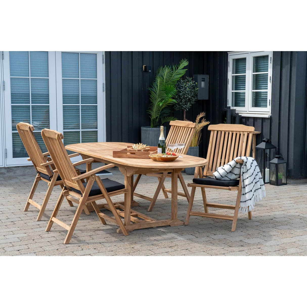 House Nordic Elche Teak 5-position Stol - Sæt af 2