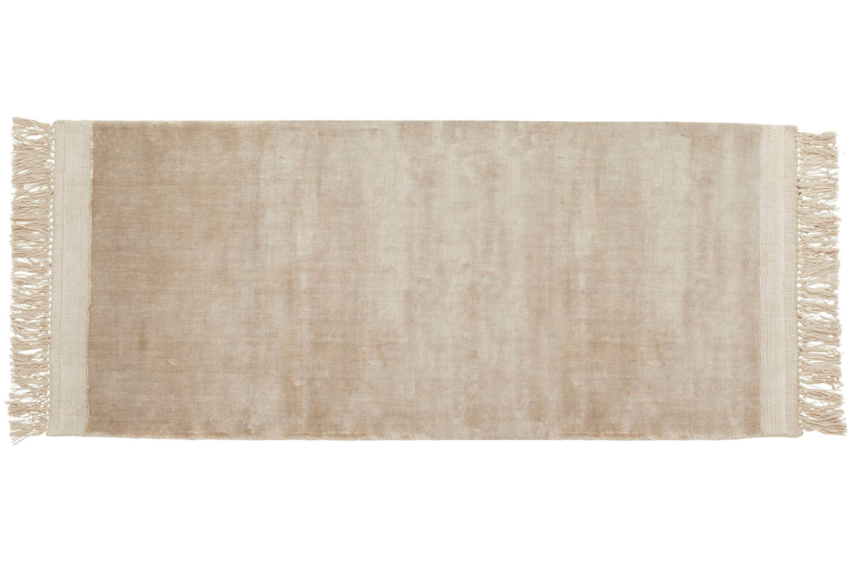Nordal FILUCA shiny beige carpet w/fringes