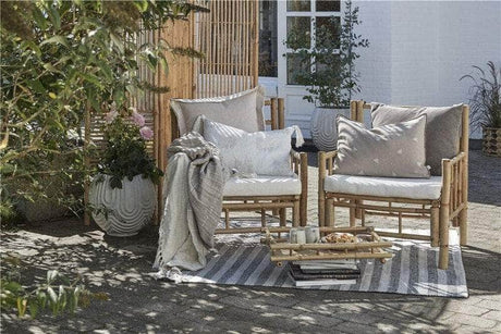 Lene Bjerre Design DK Strielle tæppe 140x70 cm. lysegrå stribet