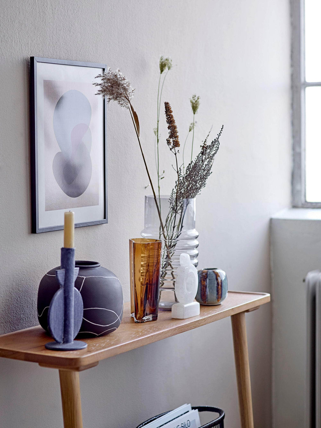 Bloomingville Belma Vase, Grå, Glas