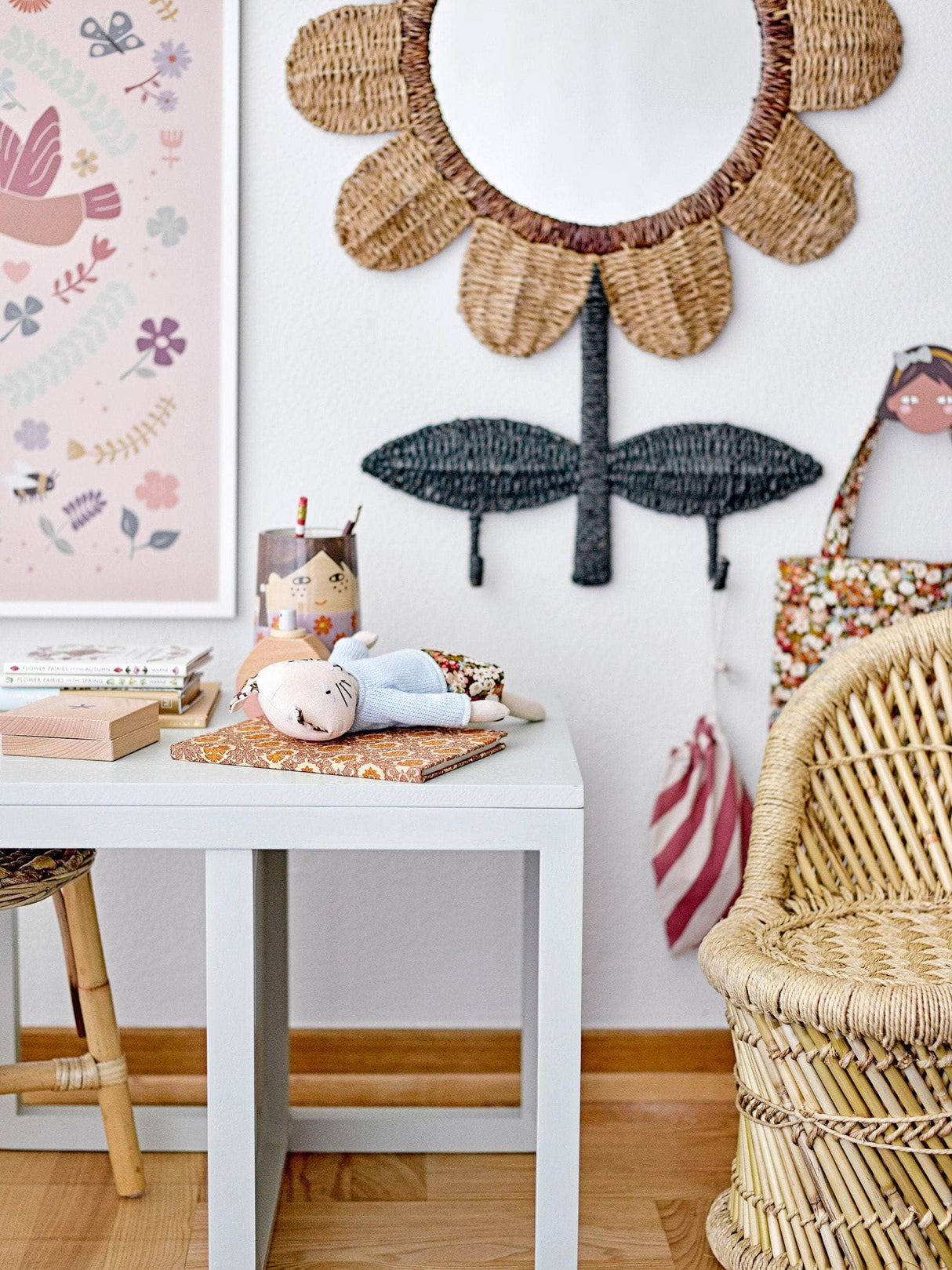 Bloomingville MINI Nan multifunctional Stol, Grøn, Eg