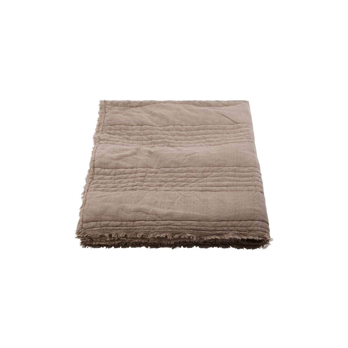 House Doctor Quilt, Ruffle, Lysebrun