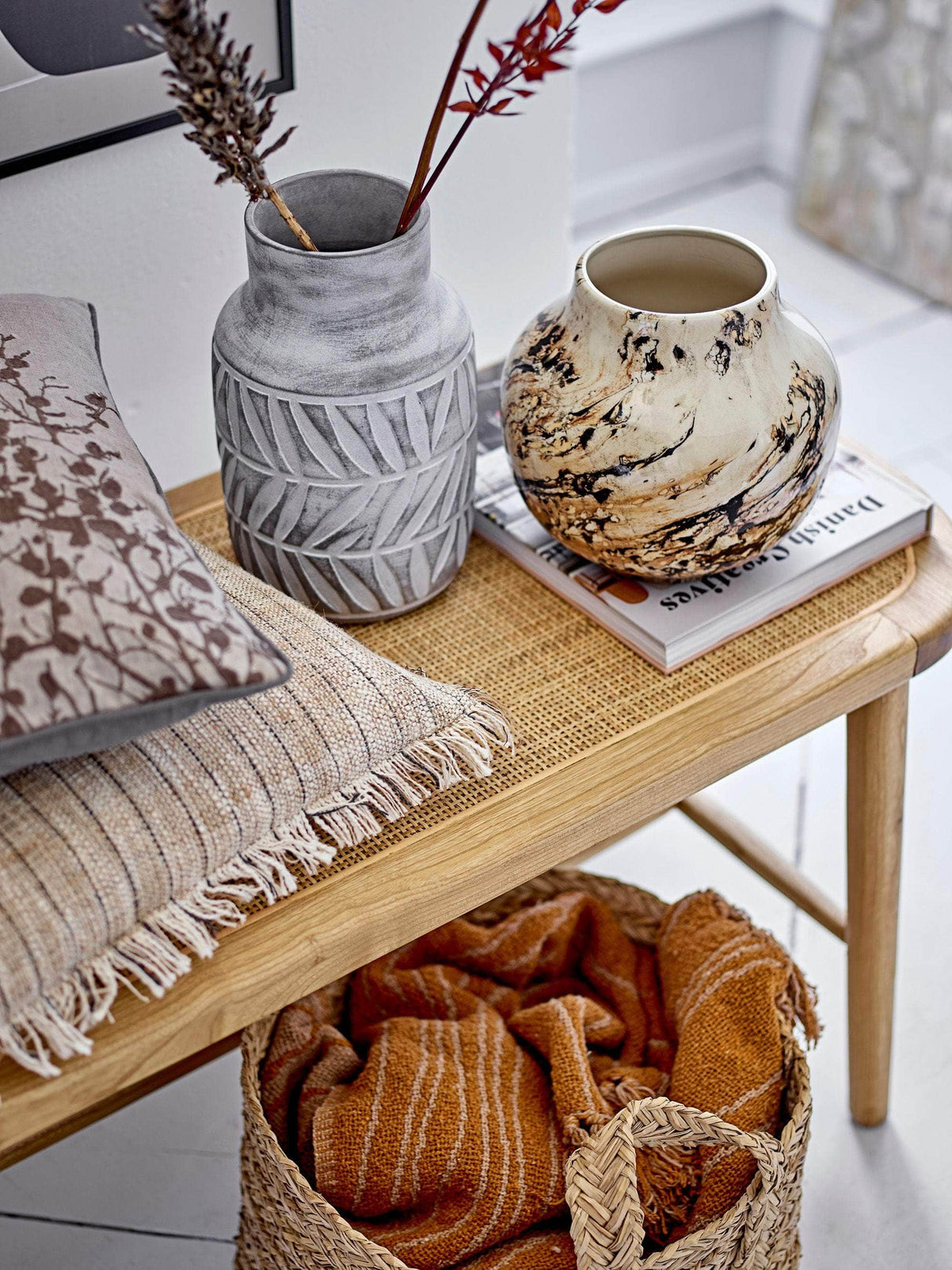 Bloomingville Janka Vase, Brun, Stentøj