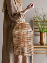 Creative Collection Ferdi Lanterne m/Glas, Natur, Rattan