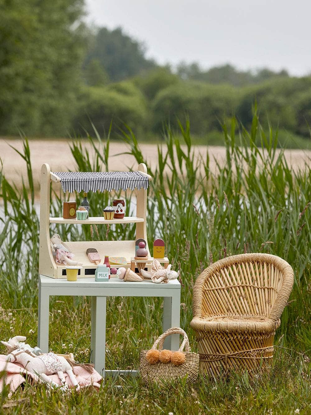 Bloomingville MINI Nan multifunctional Stol, Grøn, Eg
