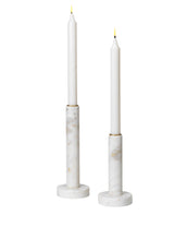 Cozy Living Dagny Marble candle holders - SNOW - Set of 2