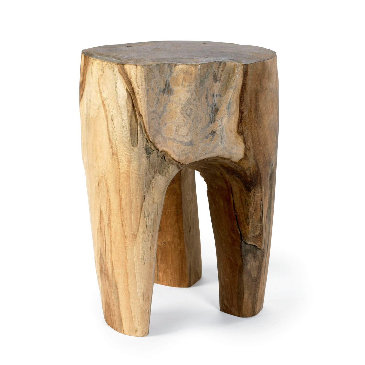 Nordal TEAK wooden stool, natural finish