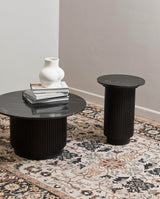 Nordal ERIE round side table, black marble top