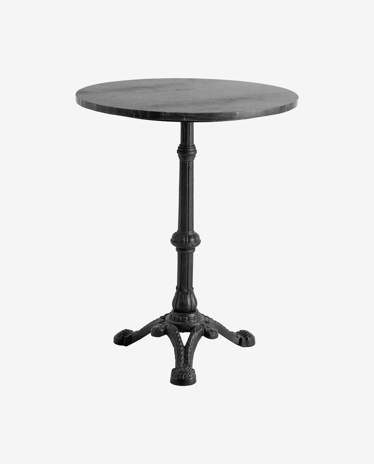 Nordal Café table, black marble, round w/iron