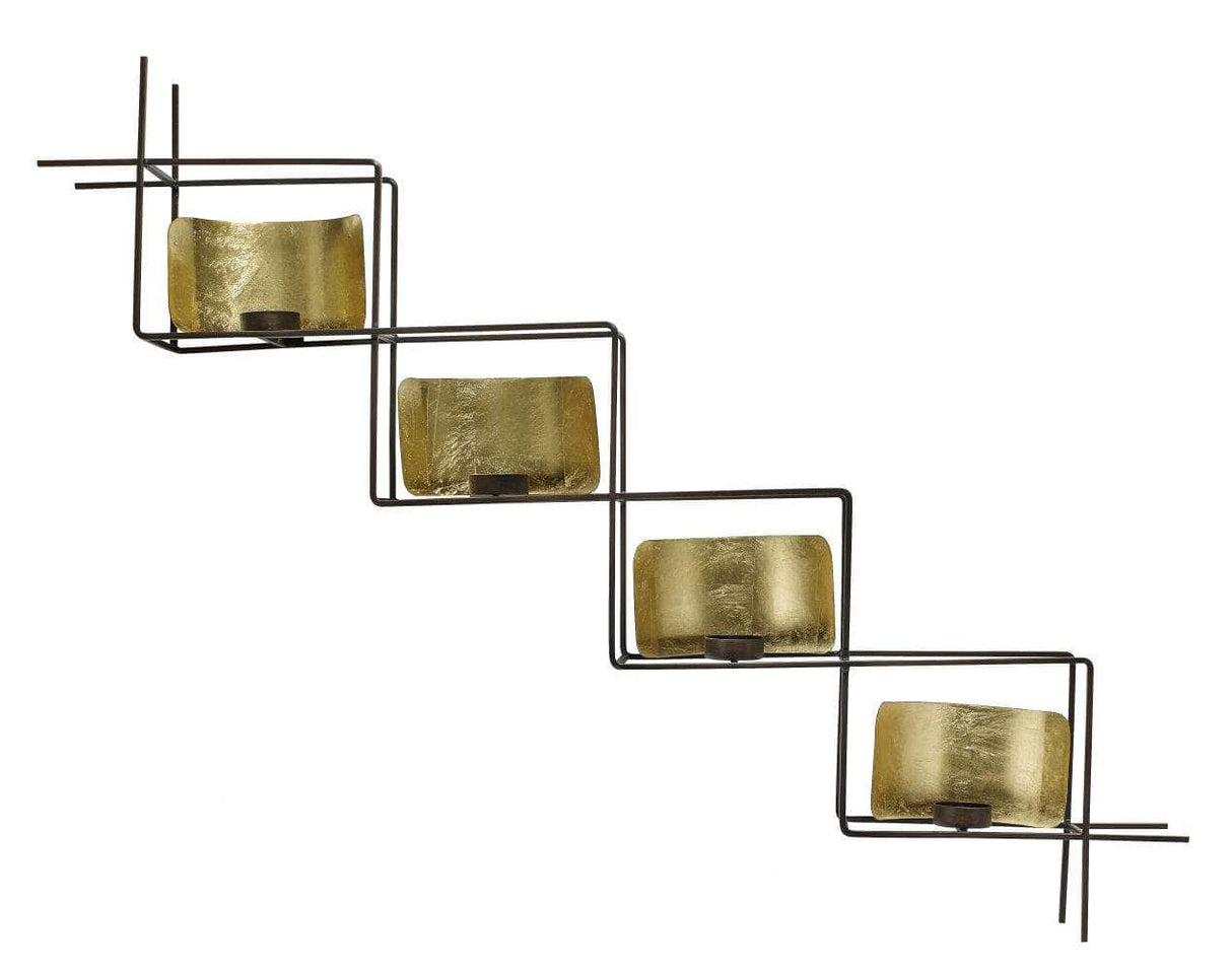 Nordal Wall t-light holder, golden/dark copper