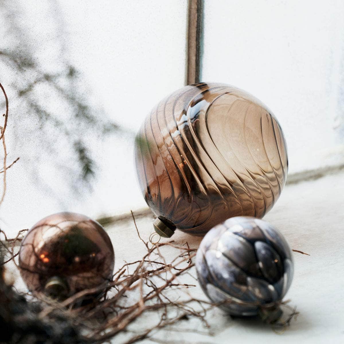 House Doctor Julepynt, Fluted, Amber