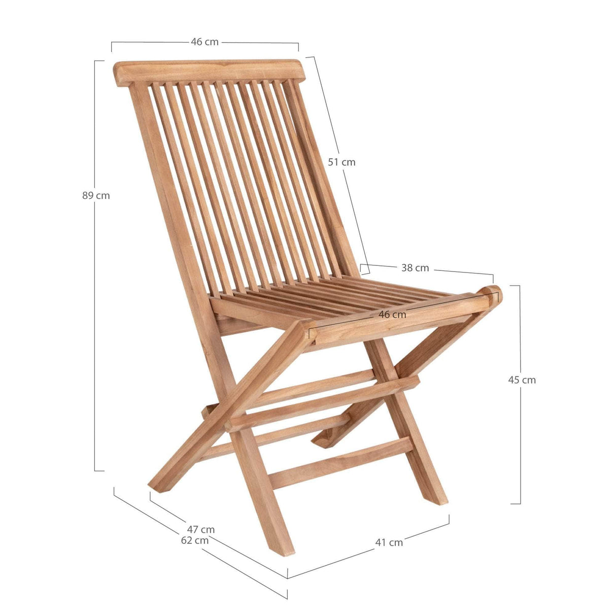 House Nordic Toledo Teak Spisebordstol - Sæt af 2