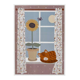 Bloomingville MINI Nuala Illustration med ramme, Hvid, Fyr