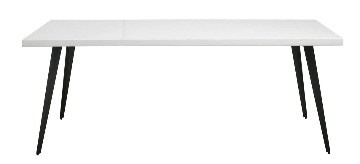 Nordal BLANCA table, white shiny herringbone, L