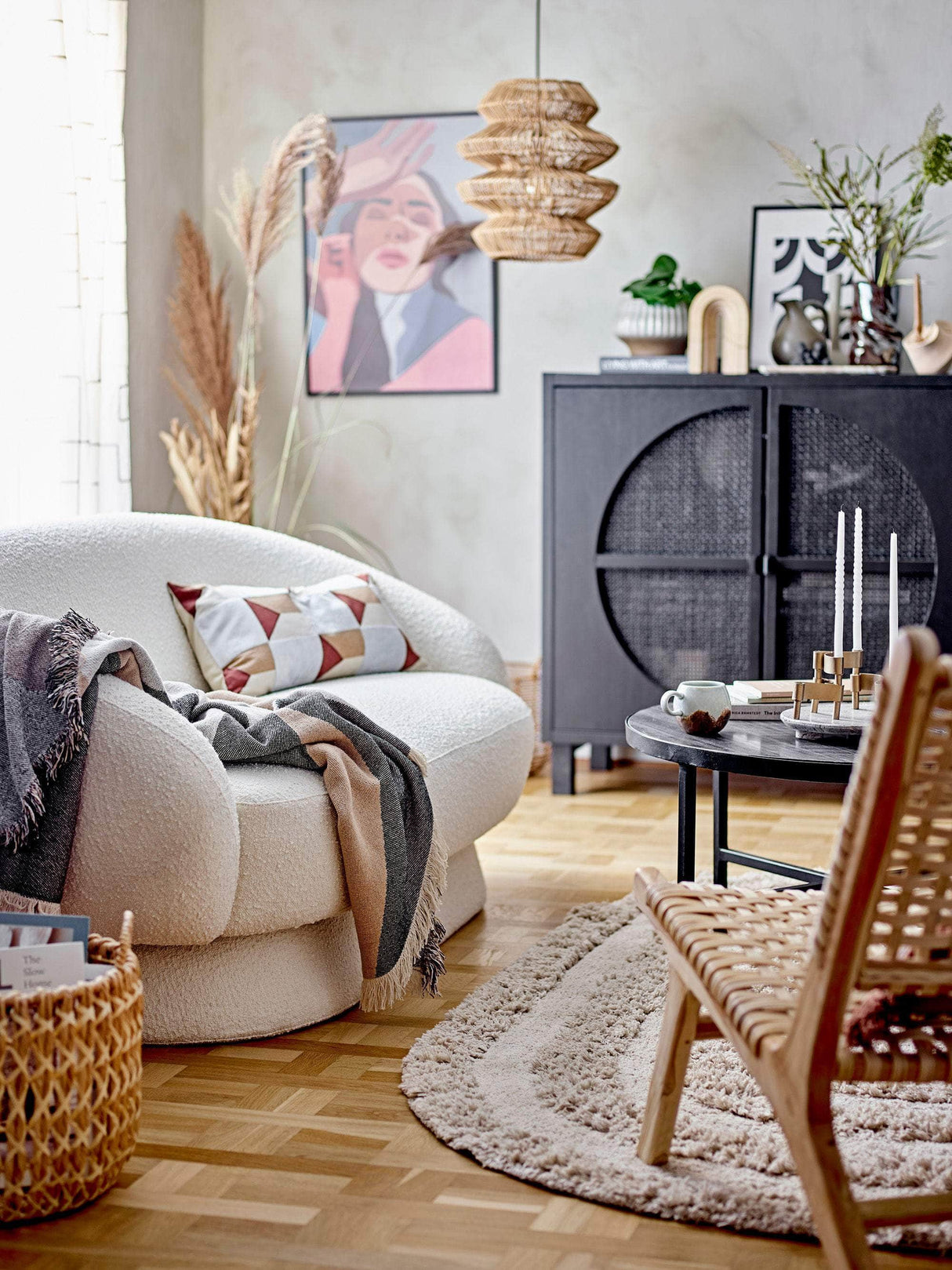 Bloomingville Tasja Plaid, Natur, Genanvendt Bomuld