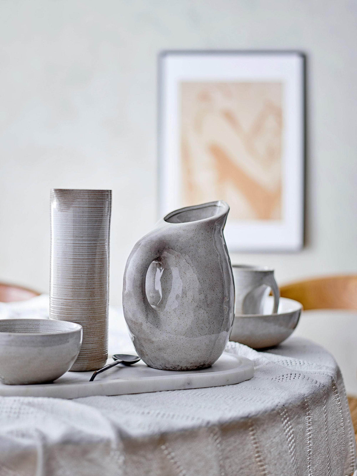 Bloomingville Emmaluna Bakke, Hvid, Marmor
