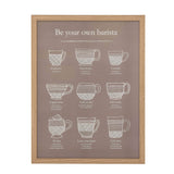 Bloomingville Coffee Illustration med ramme, Natur, Eg